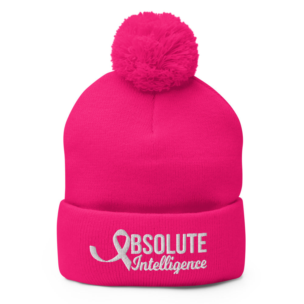 Breast Cancer Pom-Pom Beanie - Neon Pink