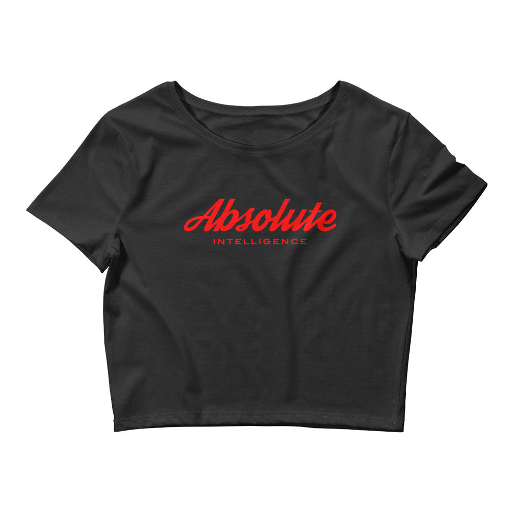 Absolute Intelligence Women’s Crop Tee - Black/Red